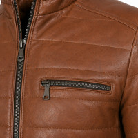 Men’s Timber Genuine Leather Quilted Puffer Jacket – Zip Front - Sialwear International