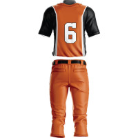 Oranje-Zwarte Pro Baseball Uniform