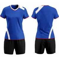 Blau Weiß Volleyball Uniform Ärmellos Set