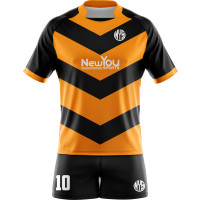 Uniforme De Rugby Naranja Negro Chevron Personalizado New You Sports