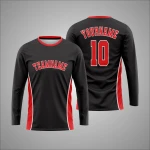 Camiseta Deportiva Negra Y Roja Clásica Personalizada New You Sports