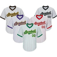 Jersey de Béisbol Clásico con Rayas Verticales