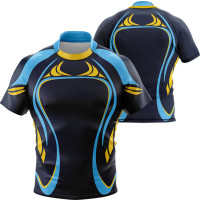 Maillot de Rugby Bleu et Noir Performance