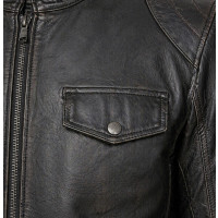Men’s Vintage Distressed Cowhide Leather Jacket – Soft Real Leather - Sialwear International
