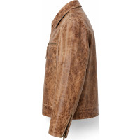 Men’s Brown Distressed Horsehide Leather Jacket – Vintage Two Pocket- Sialwear International