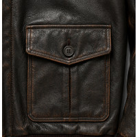 Men’s Distressed Brown Cowhide A2 Leather Bomber Jacket – Military Style - Sialwear International