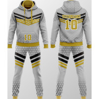 Chándal Blanco Dorado Con Patrón Hexagonal Personalizado New You Sports