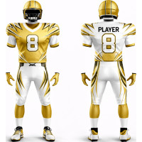 Aangepast Goud Wit Royal American Football Uniform New You Sports