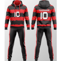 Chándal Negro Rojo Con Diseño Drip Personalizado New You Sports