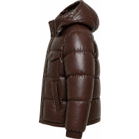 Men’s Sheep Leather Puffer Jacket – Detachable Hood & Winter Outerwear - Sialwear International