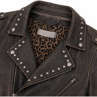Men’s Distressed Lambskin Leather Jacket – Fine Grain Vintage Style - Sialwear International