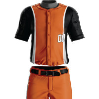 Oranje-Zwarte Pro Baseball Uniform