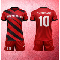 Individuelle Rot Schwarz Diagonal Fußballuniform New You Sports