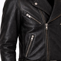 Black Distressed Genuine Leather Motorcycle Jacket – Brando Style- Sialwear International