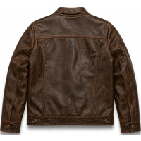 Men’s Brown Full Grain Leather Trucker Jacket – Classic Vintage Style - Sialwear International