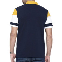 Blau-Gelbes Performance Polo Shirt