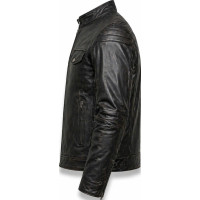 Men’s Vintage Distressed Cowhide Leather Jacket – Soft Real Leather - Sialwear International