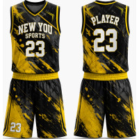 Zwart Goud Splash Basketbal Uniform Set