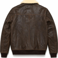 Men’s Brown Lambskin A2 Leather Shearling Bomber Jacket – Vintage Style - Sialwear International
