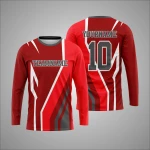Individuelles Rot Weiß Graues Geometrisches Sport Langarmshirt New You Sports