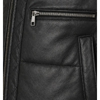 Men’s Black Genuine Leather Puffer Jacket – Hooded Quilted Winter Coat - Sialwear International
