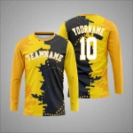 Camiseta Deportiva Amarilla Y Negra Personalizada Manga Larga NewYou Sports
