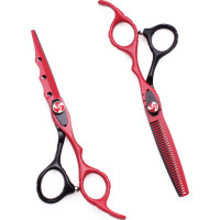 Professionelles Rot-Schwarzes Haarscheren Set