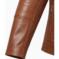 Desert Brown Waxed Leather Biker Jacket – Motorbike Riding Style - Sialwear International