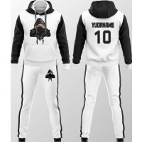 Chándal Blanco Negro Con Gráfico Ninja Personalizado New You Sports