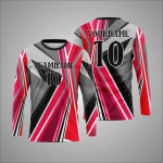 Premium Custom Red Grey Black Dynamic Stripe Sports Long Sleeve T Shirt New You Sports Design