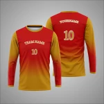 Premium Custom Red Gold Gradient Classic Sports Long Sleeve T Shirt New You Sports Design