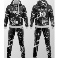 Premium Custom Black White Paint Splash Tracksuit New You Sports Design