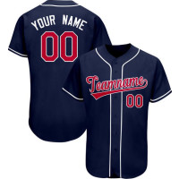 Jersey de Béisbol Blanco y Rojo con Rayas