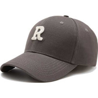 Grey Embroidered Letter Sports Cap
