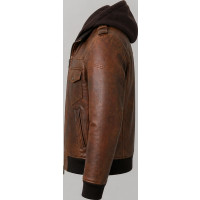 Men’s Vintage Brown Lambskin Leather Jacket – Distressed Biker Style - Sialwear International