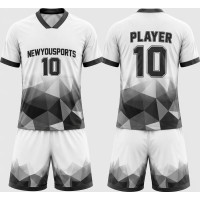 Ensemble Sport Monochrome à Motif Géométrique avec Col V