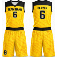 Komplett gelbes Basketballuniform mit Textur
