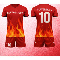 Uniforme De Football Rouge Motif Flamme New You Sports
