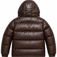 Men’s Sheep Leather Puffer Jacket – Detachable Hood & Winter Outerwear - Sialwear International