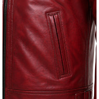 Men’s Red Vintage Lamb Nappa Leather Biker Jacket – Slim Quilted - Sialwear International