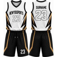 Maillot de Basketball Élite Blanc et Noir
