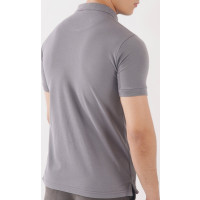 Polo Deportivo Gris para Hombre con Panel en Contraste