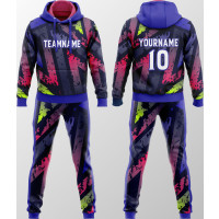 Aangepaste Paarse Neon Splash Trainingspak New You Sports