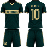 Conjunto Deportivo Tipo Polo Verde Esmeralda y Dorado
