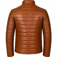 Men’s Timber Genuine Leather Quilted Puffer Jacket – Zip Front - Sialwear International