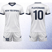Individuelle Weiß Navy Fußballuniform New You Sports
