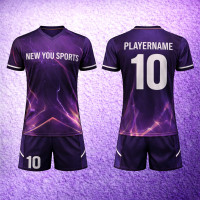 Aangepast Paars Bliksem Voetbaluniform New You Sports