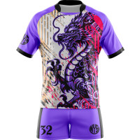 Uniforme De Rugby Morado Con Dragón Personalizado New You Sports