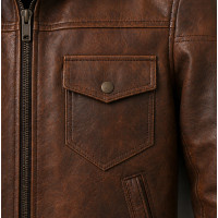 Men’s Vintage Brown Lambskin Leather Jacket – Distressed Biker Style - Sialwear International